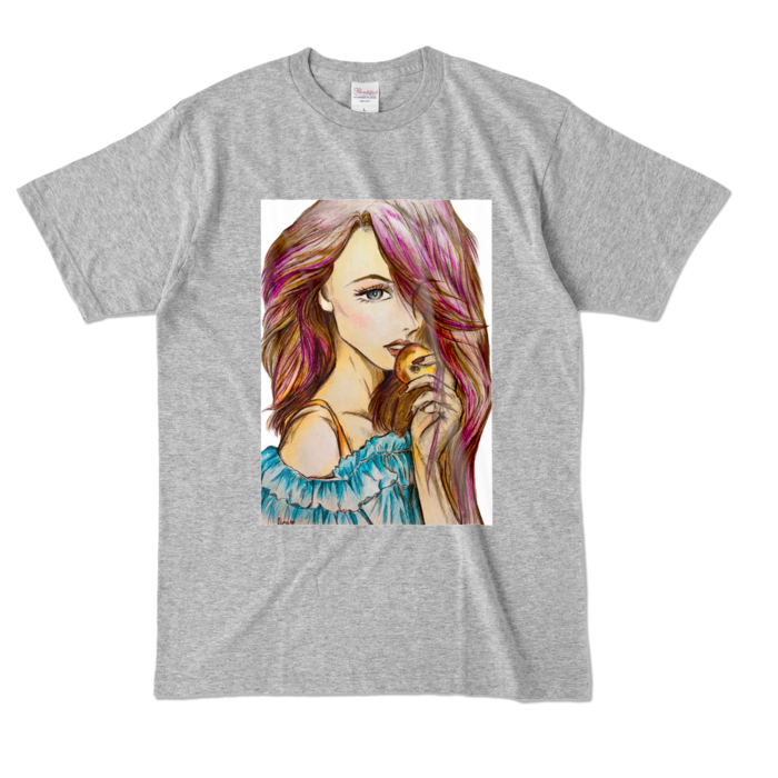 カラーTシャツ - L - 杢グレー (濃色)