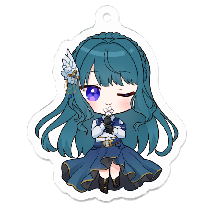 【ウインク2】アクリルキーホルダー2 - 50 x 50 (mm)