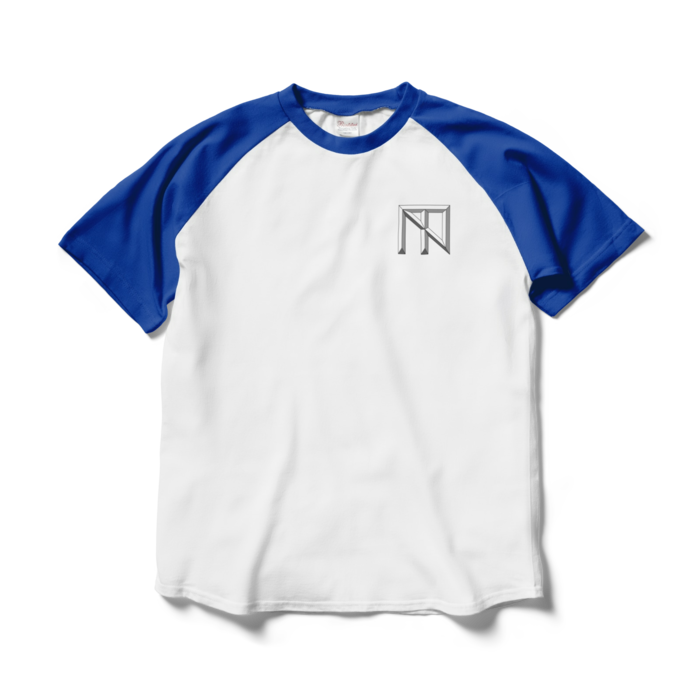 ラグランTシャツ - L - ホワイト×ロイヤルブルー