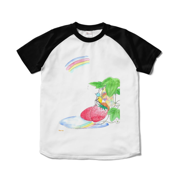 ラグランTシャツ - S - ホワイト×ブラック