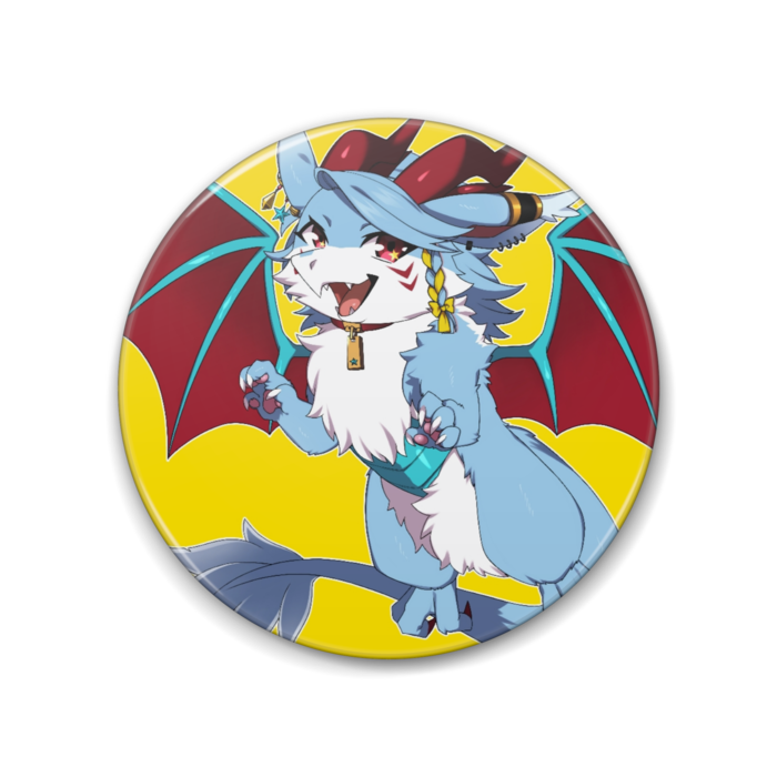 ドラゴン形体缶バッジ88mm