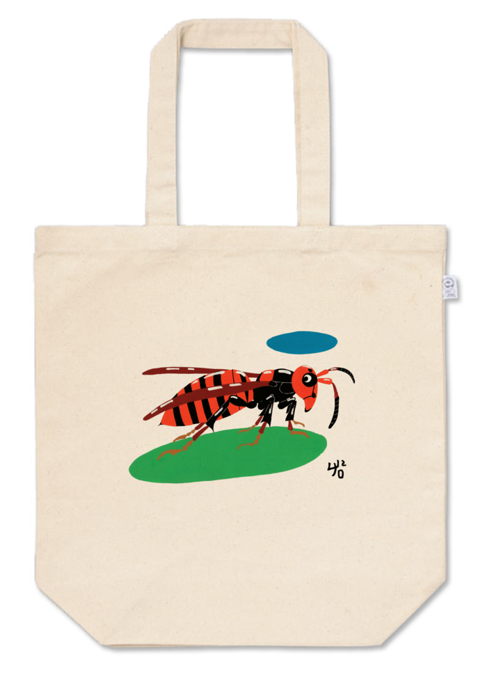 スズメバチのトートバッグ - M - プリント面積小