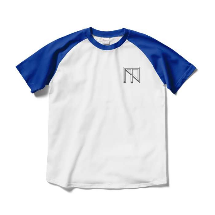 ラグランTシャツ - M - ホワイト×ロイヤルブルー