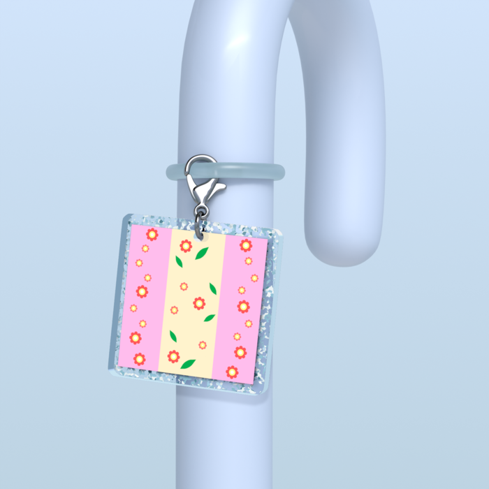 めじるしチャーム-ピンク - W30 × H30mm 以内(ラメ)