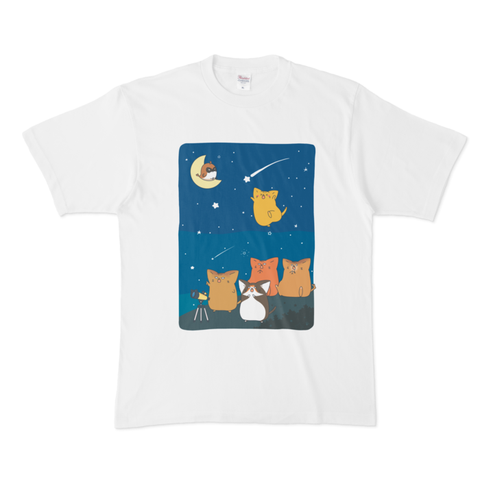 いなかの夜空Tシャツ - XL - 白