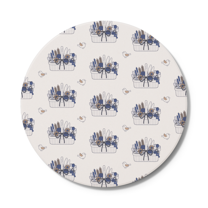 コースターB　円形　白色（ホワイト）