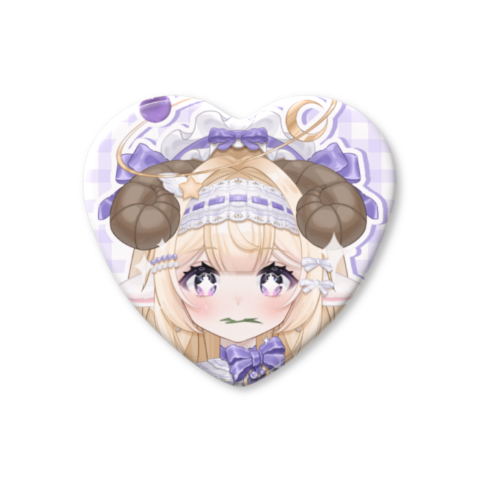 ハート缶バッジ - 57 × 52.5mm