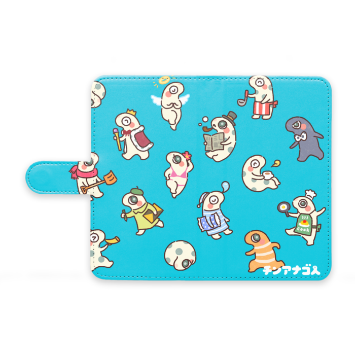 チンアナゴ人 手帳型Androidケース M ブルー