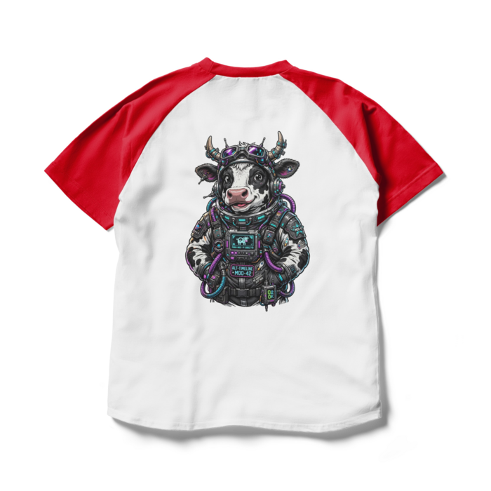 ラグランTシャツ - L - ホワイト×レッド(1)