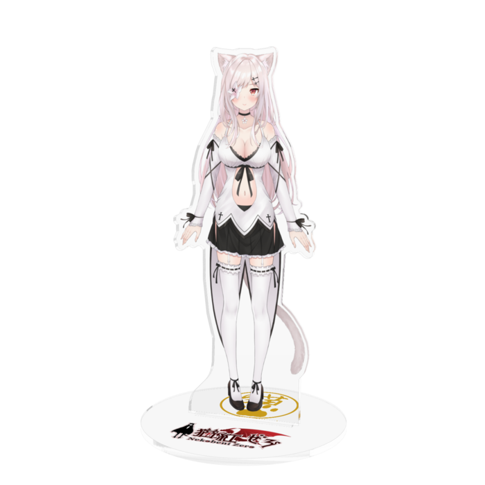 【大きめVer.】アクリルフィギュア花ありType B 160x160【猫紅ぜろ/Vtuber】