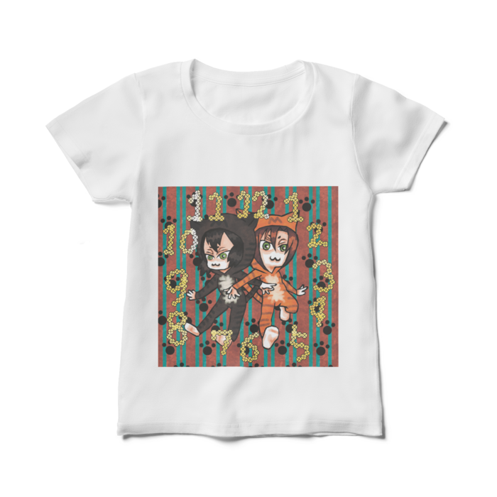 レディースTシャツ - M - 白_チョコミント味(両面)