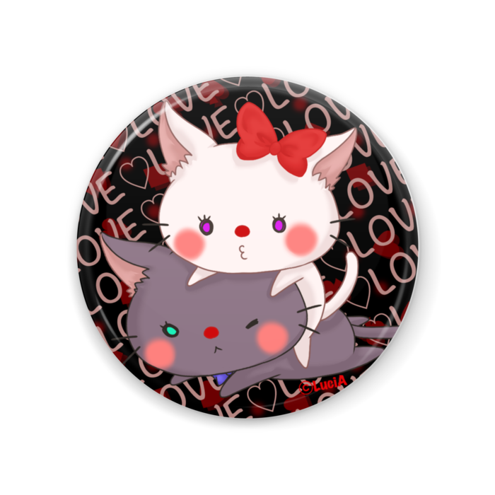 缶ミラー - 2.ᯒᯎ″❤︎ᯒᯎ″❤︎猫ちゃん(BLACK) 56mm