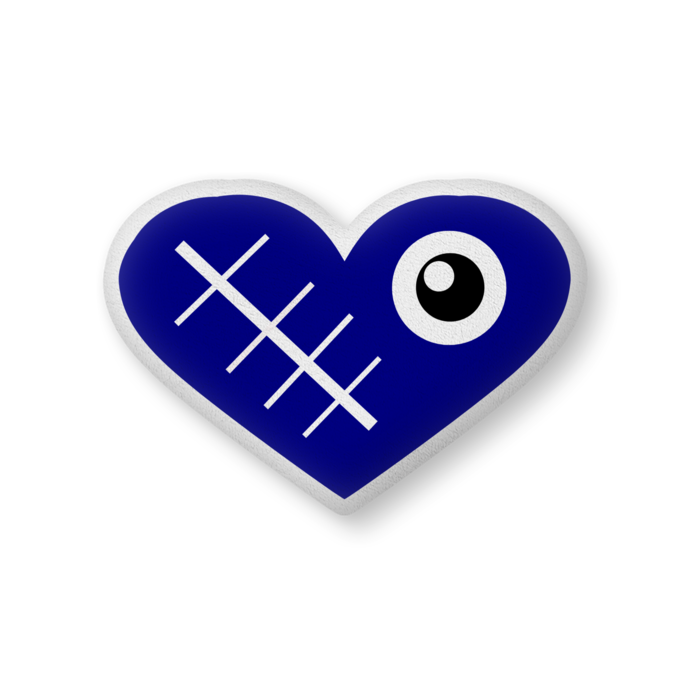 きずハートクッション（ネイビー） - 大（H61×W86cm） - 片面(7)
