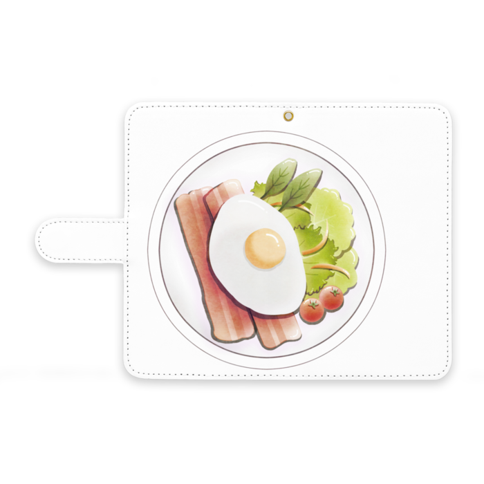 手帳型Androidケース　ストラップ穴あり　白色　M（中）