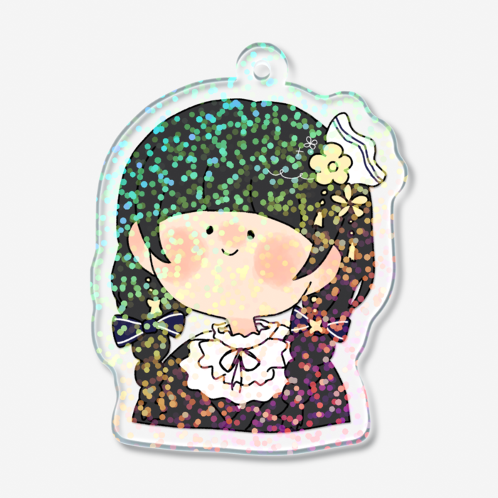 和服衣装ホログラムアクリルキーホルダー - 50 × 50mm(1)