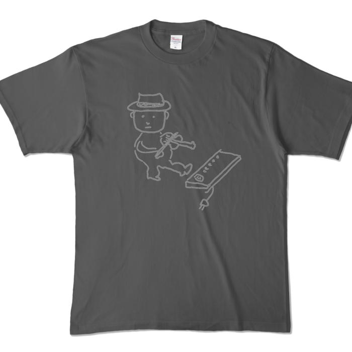 Tシャツ - XL - チャコール (濃色)-キャラ大