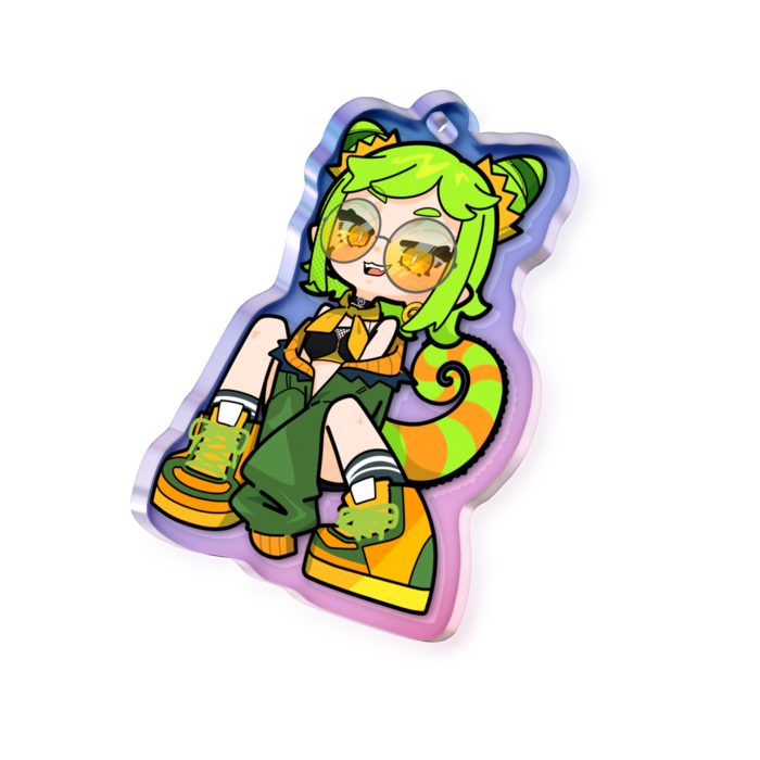 オーロラアクリルキーホルダー - 50 × 50mm