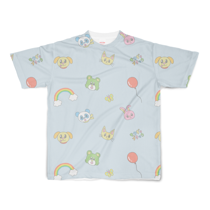 フルグラフィックTシャツブルー - S - 両面印刷