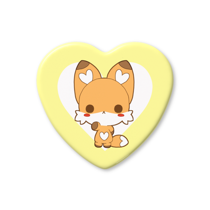 ハート缶バッジ - 57 × 52.5mm