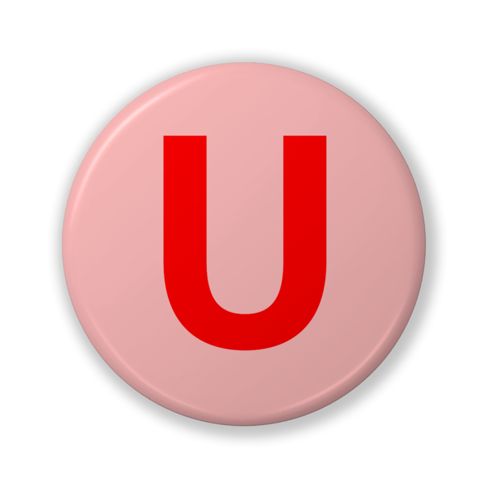 【U(ユー)】〈レッド〉缶バッジ- 32mm