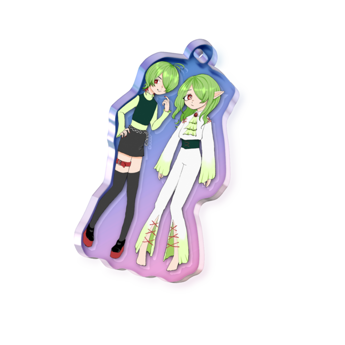 オーロラアクリルキーホルダー - 50 × 50mm