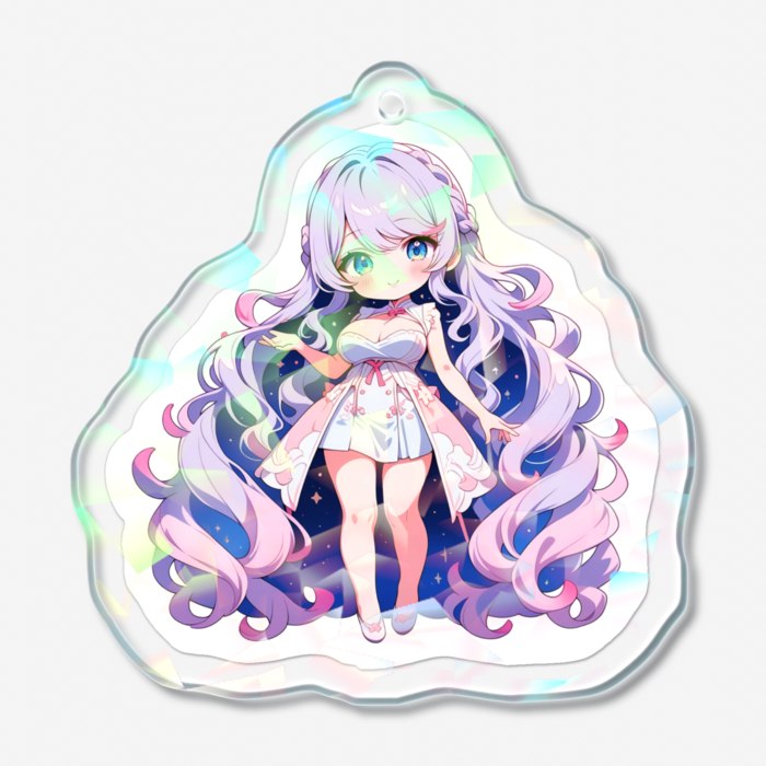 ホログラムアクリルキーホルダー - 50 × 50mm