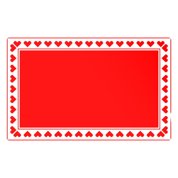 ハートフレームのICカードステッカー(レッド系)