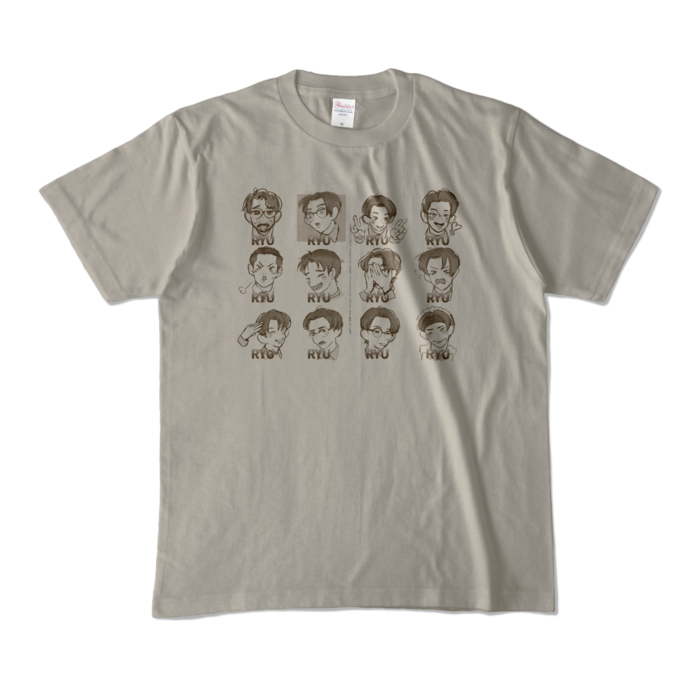 🦉カラーTシャツ - M - シルバーグレー (淡色)