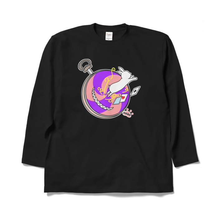 アリスのウサギロングTシャツ - XL - ブラック