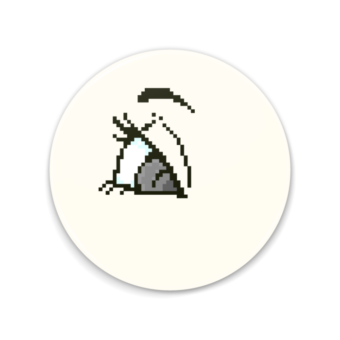 「流し目（灰色）」　缶ミラー - 75mm