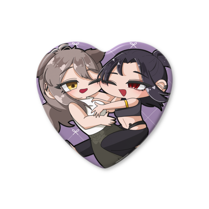 ハート缶バッジ - 57 × 52.5mm
