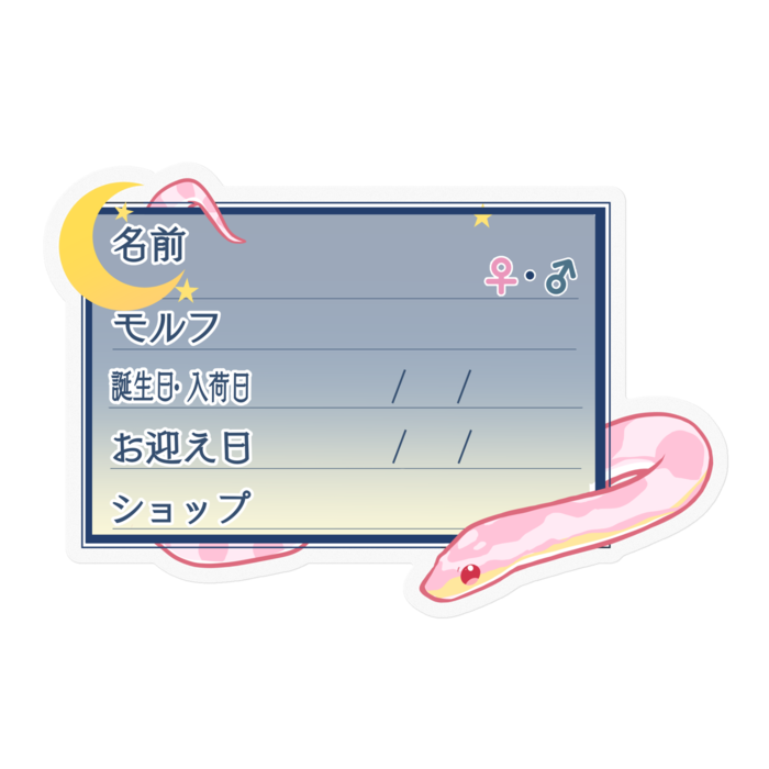 【🐍お名前ステッカー】コーンスネーク(コーラルスノー)-夜