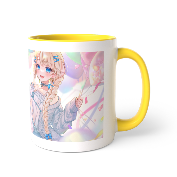 ツートンカラーマグカップ - イエロー