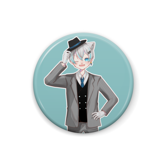 缶バッジ 水色ver illust:りんね - 25mm