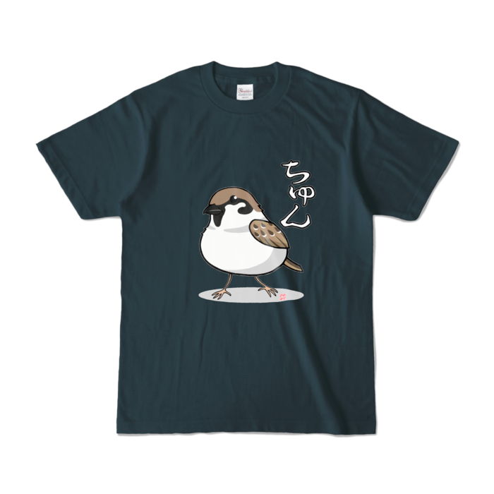カラーTシャツ文字入り - S - デニム (濃色)(1)