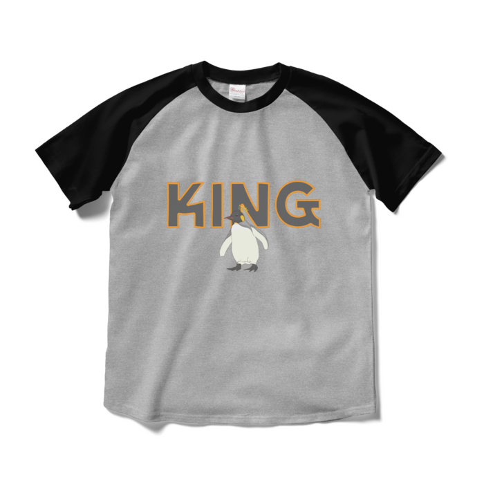 ラグランTシャツ - M - 杢グレー×ブラック