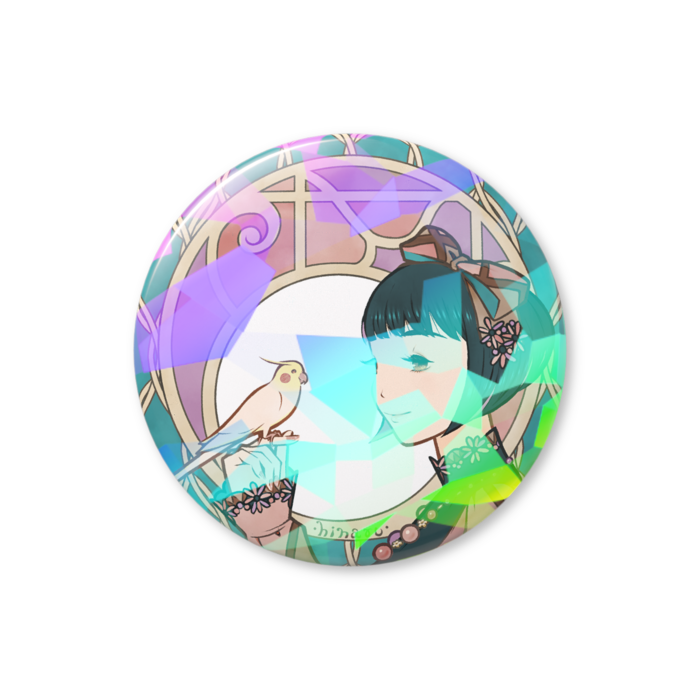 ホログラム缶バッジ(クリスタル柄) - 32mm