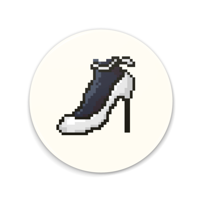 「ハイヒール（白色）」　缶ミラー - 75mm