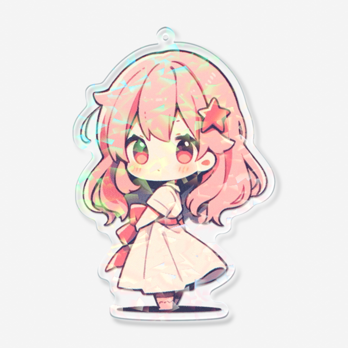 ホログラムアクリルキーホルダー - 100 × 100mm