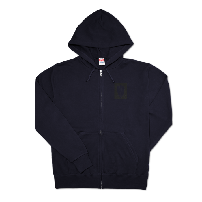 ジップパーカー - L - 左胸(3)　ネイビー