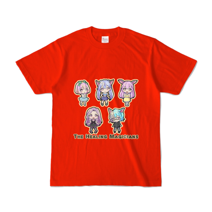 カラーTシャツ - S - レッド／カラー柄