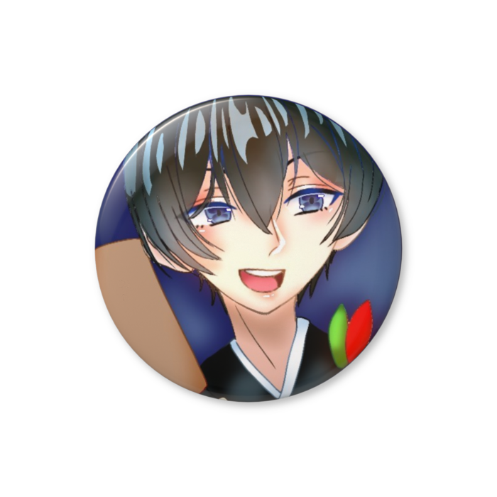 羽子板持ってる少年　缶バッジ（バリュー） - 76mm