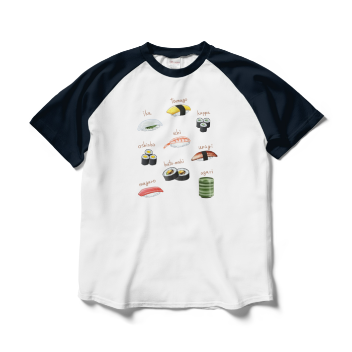 ラグランTシャツ - L - ホワイト×ネイビー