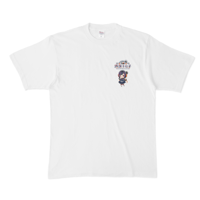 胸に小さく背中にドーン Tシャツ - XL - 白