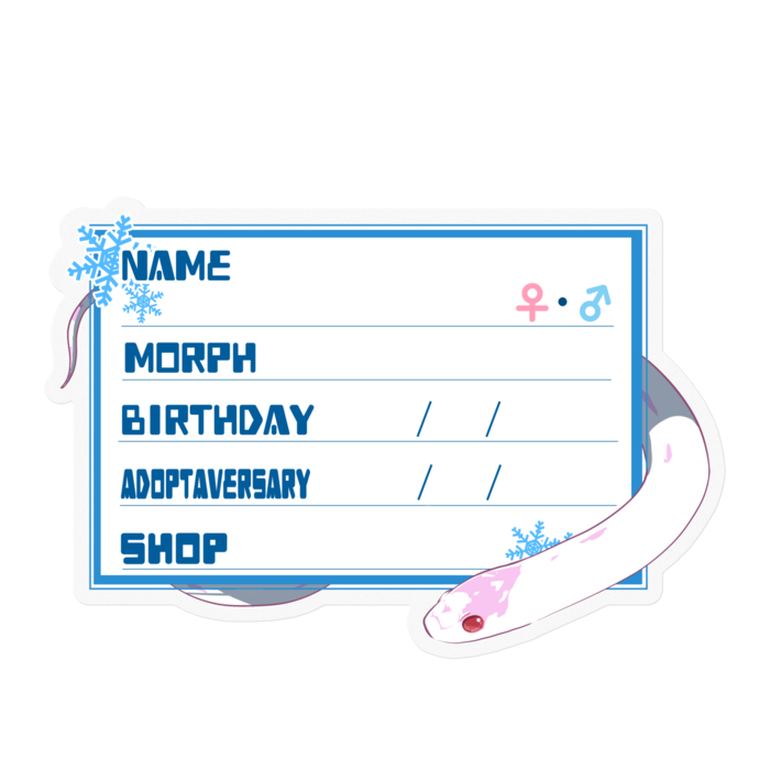 【🐍お名前ステッカー】カリキン(アルビノハイホワイト) ‐雪(英語)