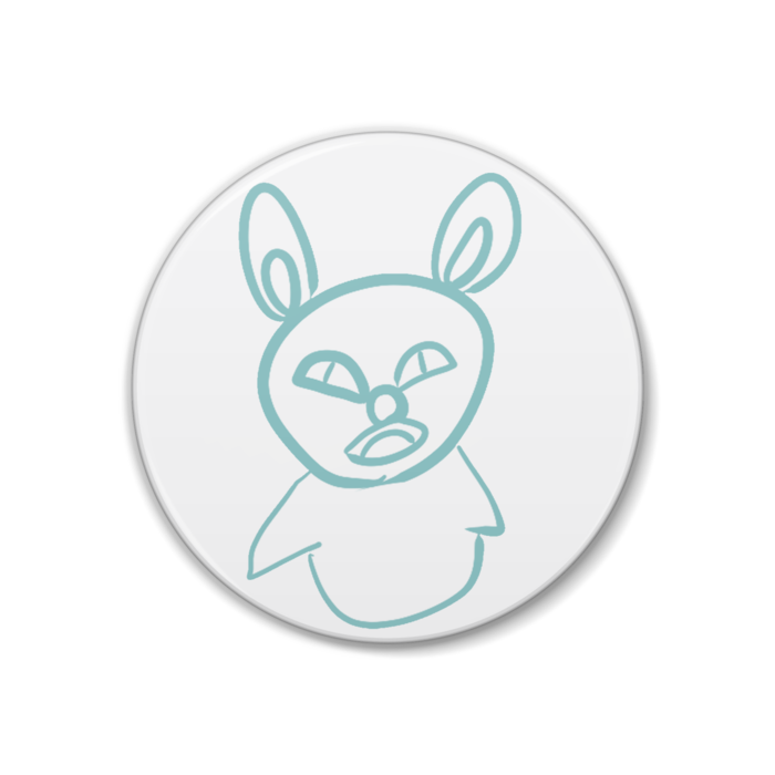 缶バッジ 白ver illust:ぴゅん - 38mm