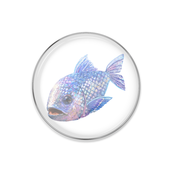 魚ピンバッジ - 丸形25mm