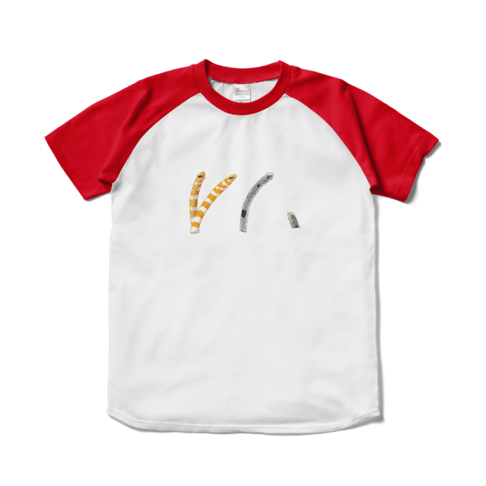 ラグランTシャツ - S - ホワイト×レッド