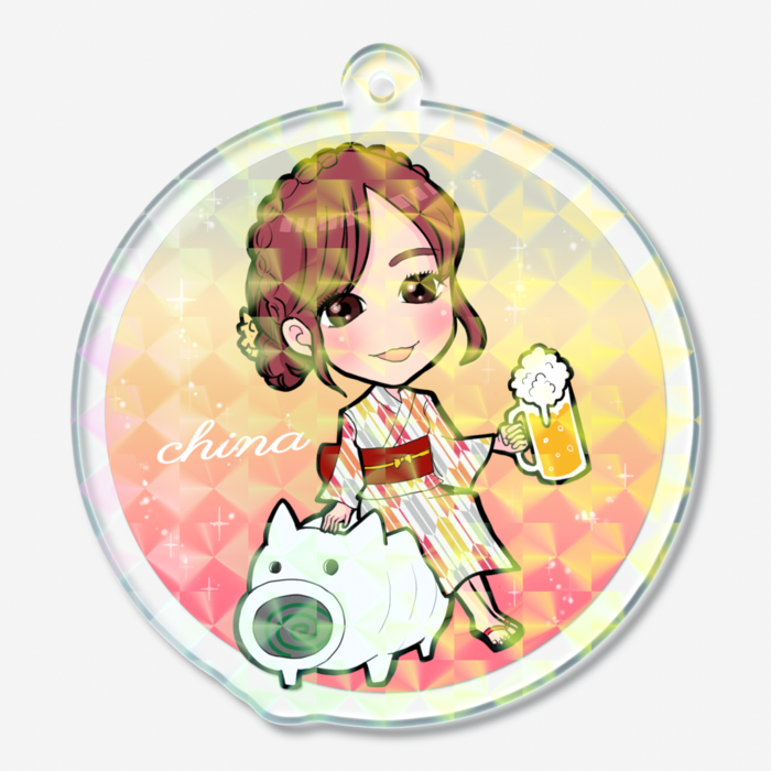 ホログラムアクリルキーホルダー - 50 × 50mm