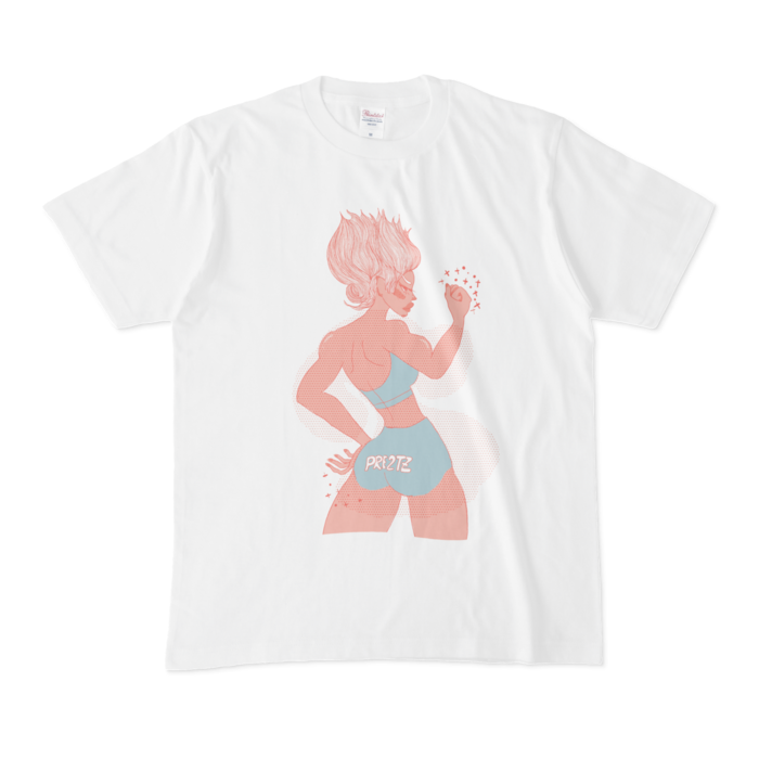 赤ぷりぷりちゃんTシャツ - M